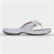 Clarks Brinkley Flora Womens White Toe Post Sandal (Click For Details)