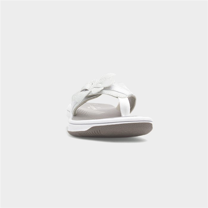 Brinkley Flora Womens White Toe Post Sandal