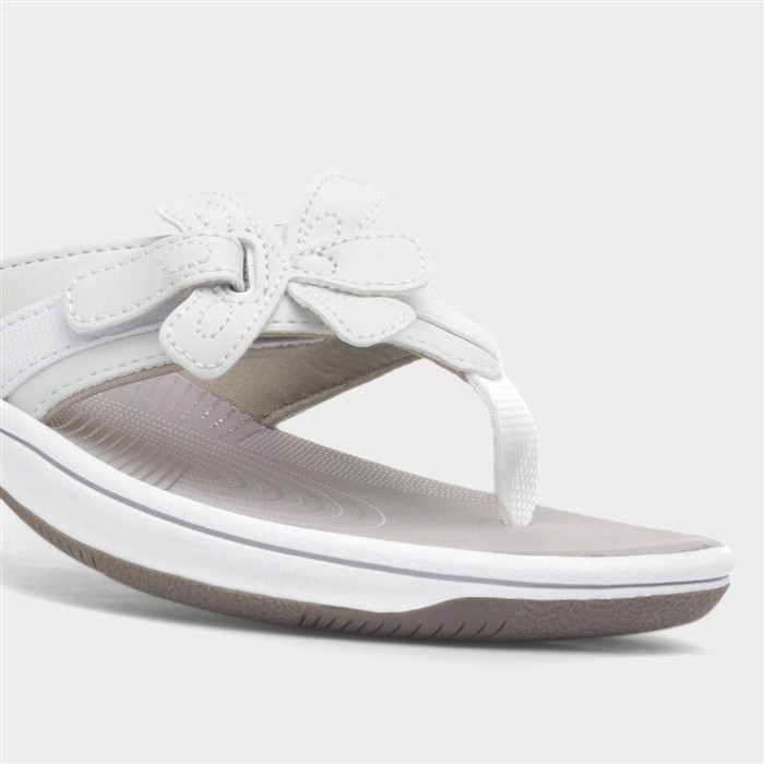 Brinkley Flora Womens White Toe Post Sandal