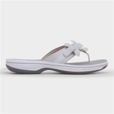 Brinkley Flora Womens White Toe Post Sandal