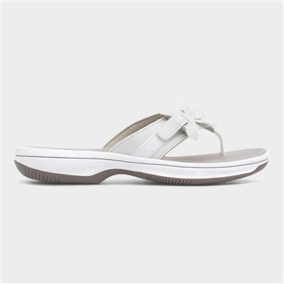 Brinkley Flora Womens White Toe Post Sandal