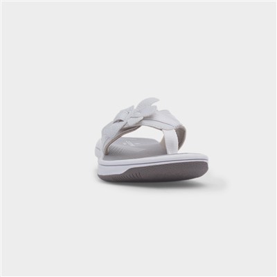 Brinkley Flora Womens White Toe Post Sandal