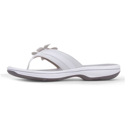 Brinkley Flora Womens White Toe Post Sandal