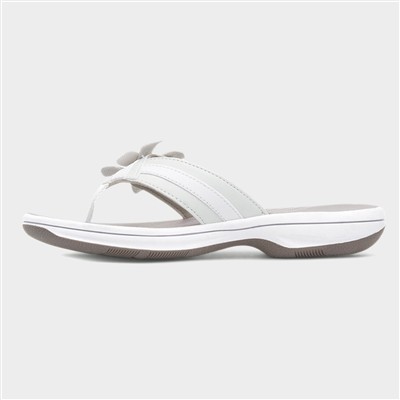 Brinkley Flora Womens White Toe Post Sandal