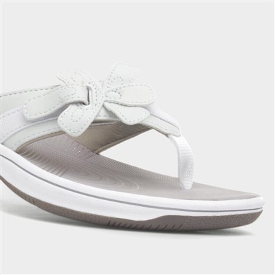 Brinkley Flora Womens White Toe Post Sandal