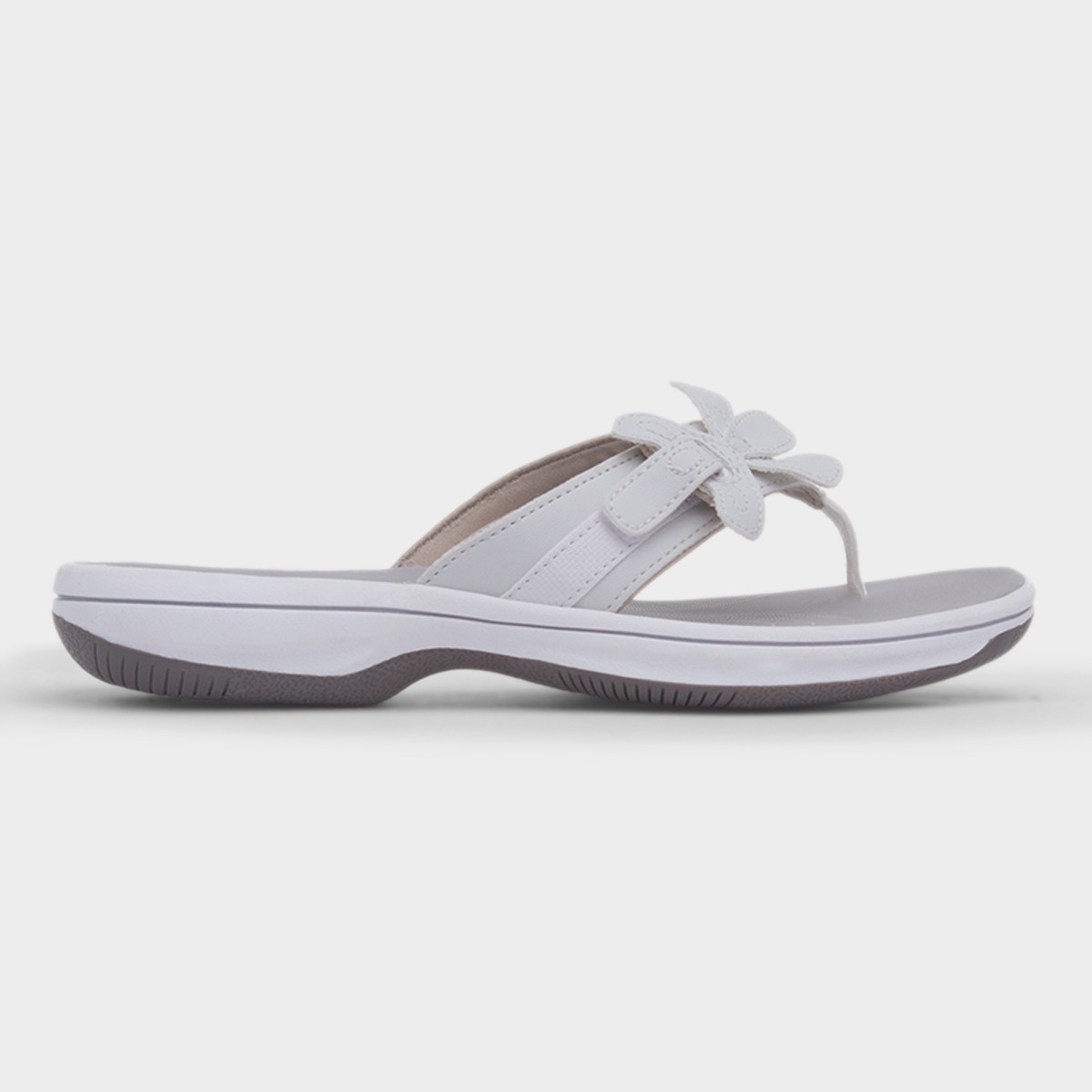 Brinkley Flora Womens White Toe Post Sandal