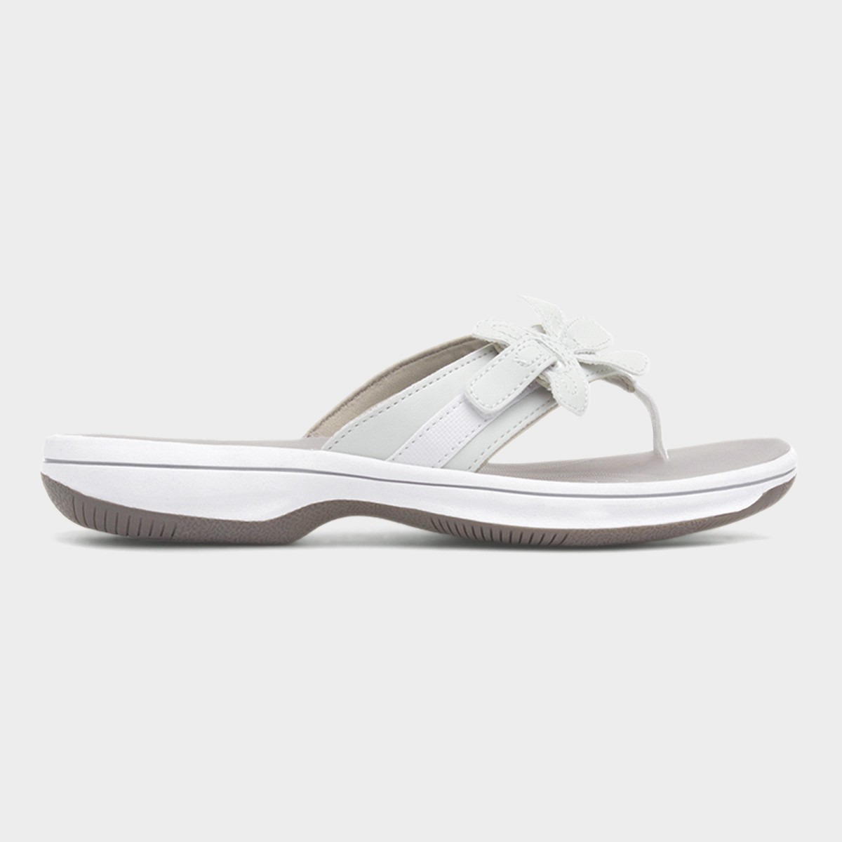 Brinkley Flora Womens White Toe Post Sandal