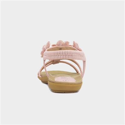 Stella Womens Nude Flower Crochet Sandal