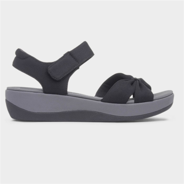 Arla Shore Womens Black Easy Fasten Sandal