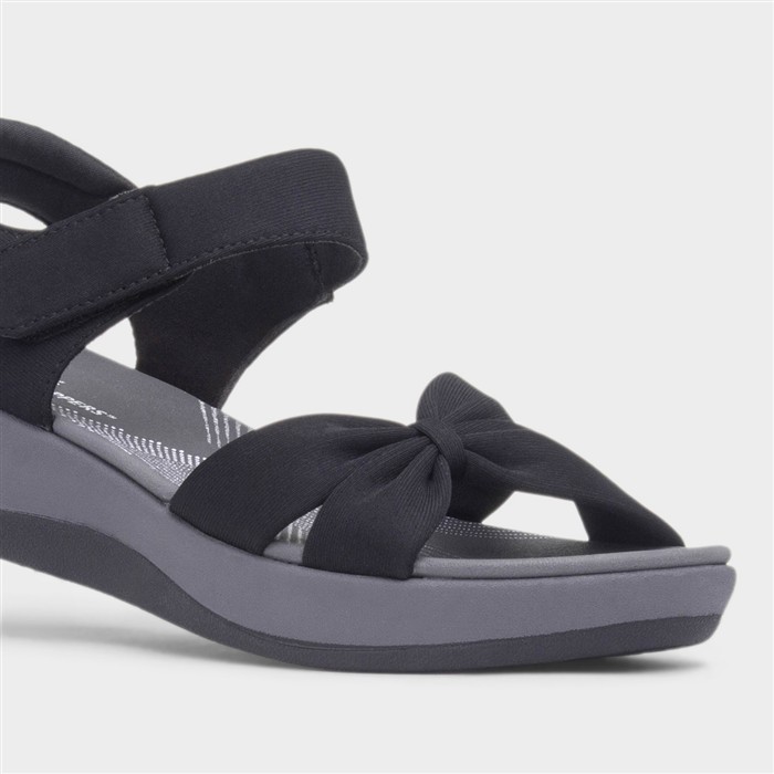 Arla Shore Womens Black Easy Fasten Sandal