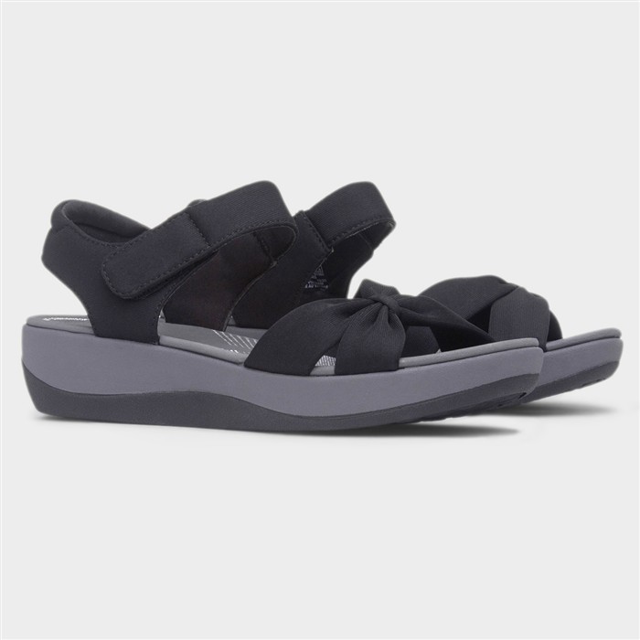 Arla Shore Womens Black Easy Fasten Sandal