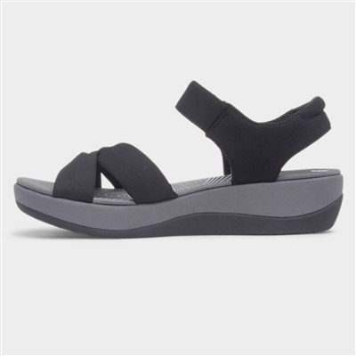 Arla Shore Womens Black Easy Fasten Sandal