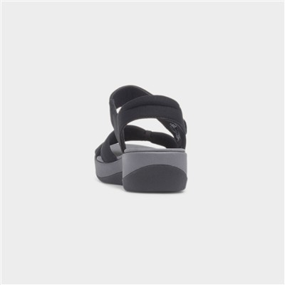 Arla Shore Womens Black Easy Fasten Sandal