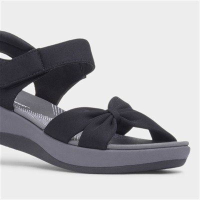 Arla Shore Womens Black Easy Fasten Sandal