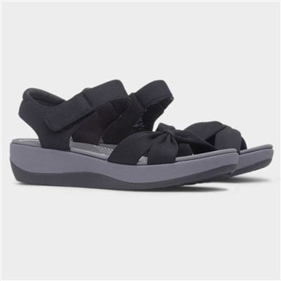 Arla Shore Womens Black Easy Fasten Sandal