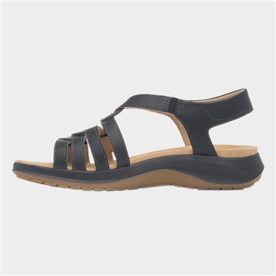 Maelynn Paige Womens Black Leather Sandal