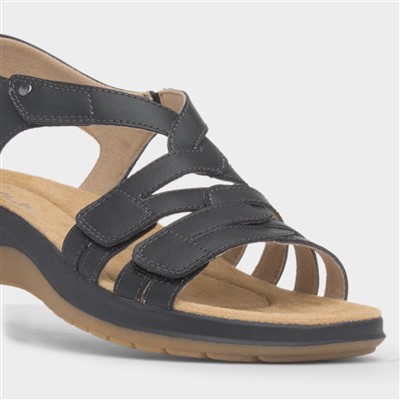 Maelynn Paige Womens Black Leather Sandal
