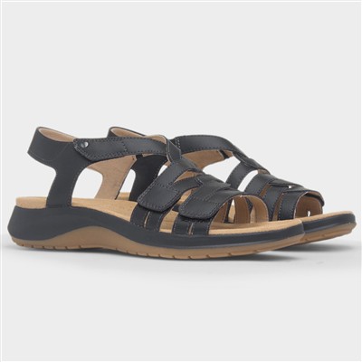 Maelynn Paige Womens Black Leather Sandal