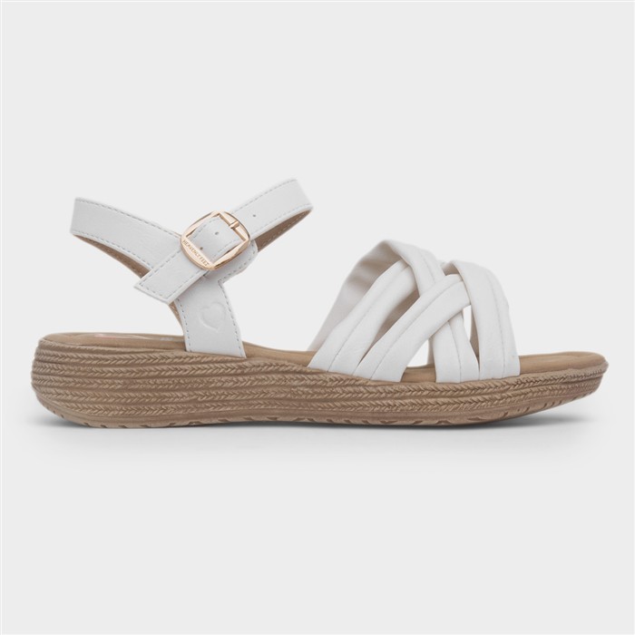 Symphony Womens White Strappy Sandal