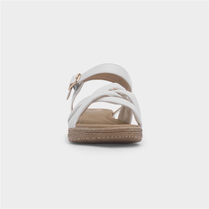 Symphony Womens White Strappy Sandal