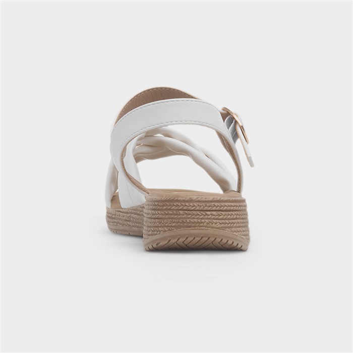 Symphony Womens White Strappy Sandal