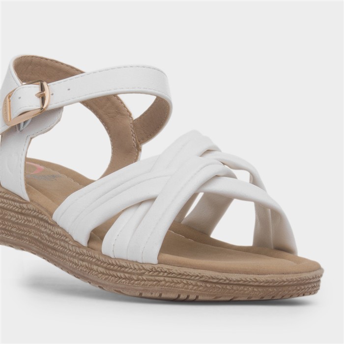 Symphony Womens White Strappy Sandal