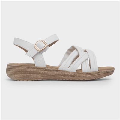 Symphony Womens White Strappy Sandal