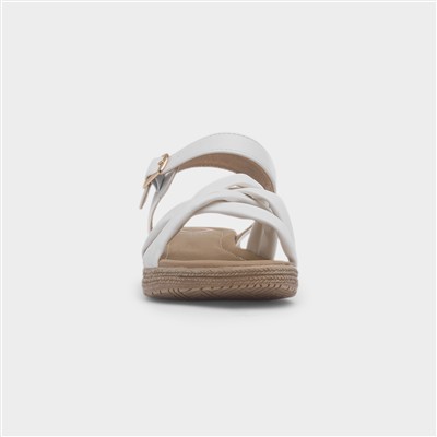 Symphony Womens White Strappy Sandal