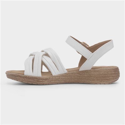 Symphony Womens White Strappy Sandal