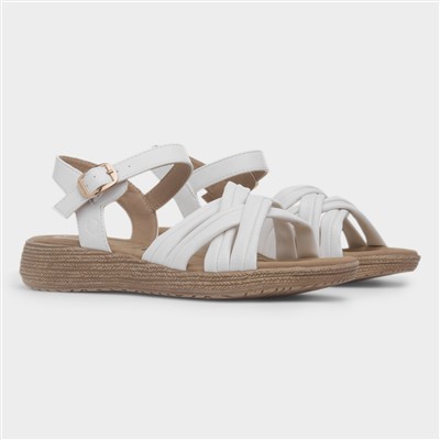 Symphony Womens White Strappy Sandal