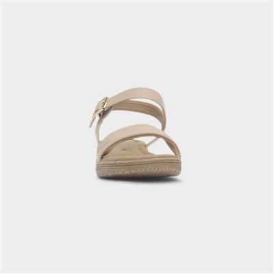 Sara Womens Beige Buckle Sandal