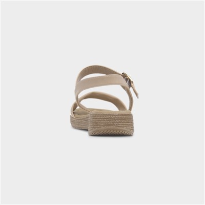 Sara Womens Beige Buckle Sandal
