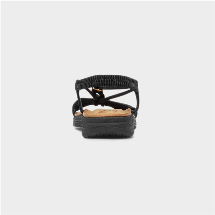 Chime Womens Black Strappy Sandal