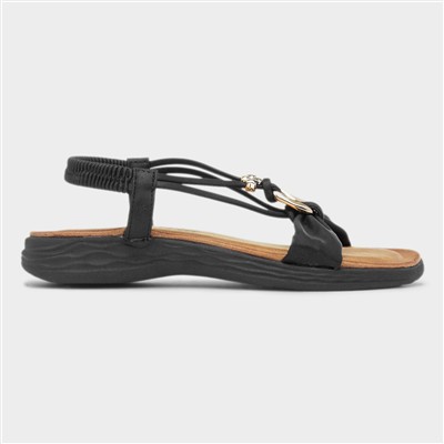 Chime Womens Black Strappy Sandal