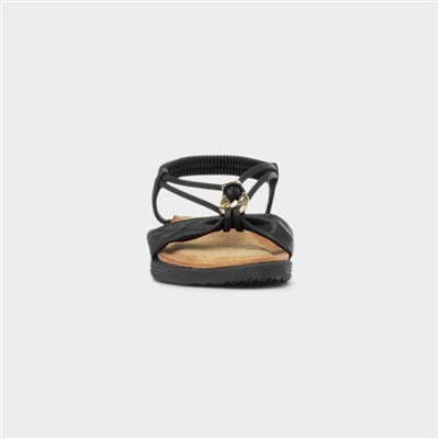 Chime Womens Black Strappy Sandal