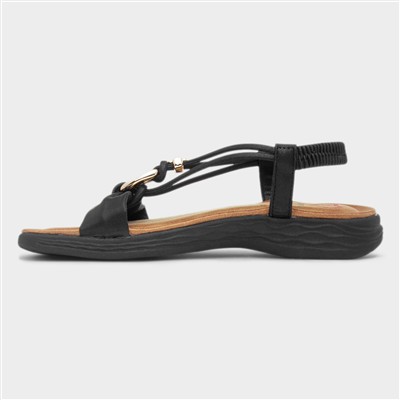 Chime Womens Black Strappy Sandal