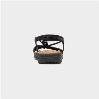 Chime Womens Black Strappy Sandal