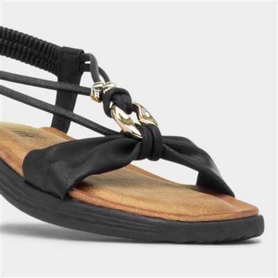 Chime Womens Black Strappy Sandal