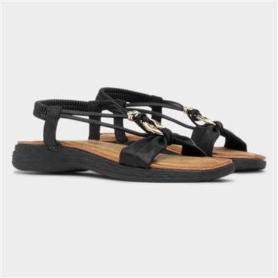 Chime Womens Black Strappy Sandal