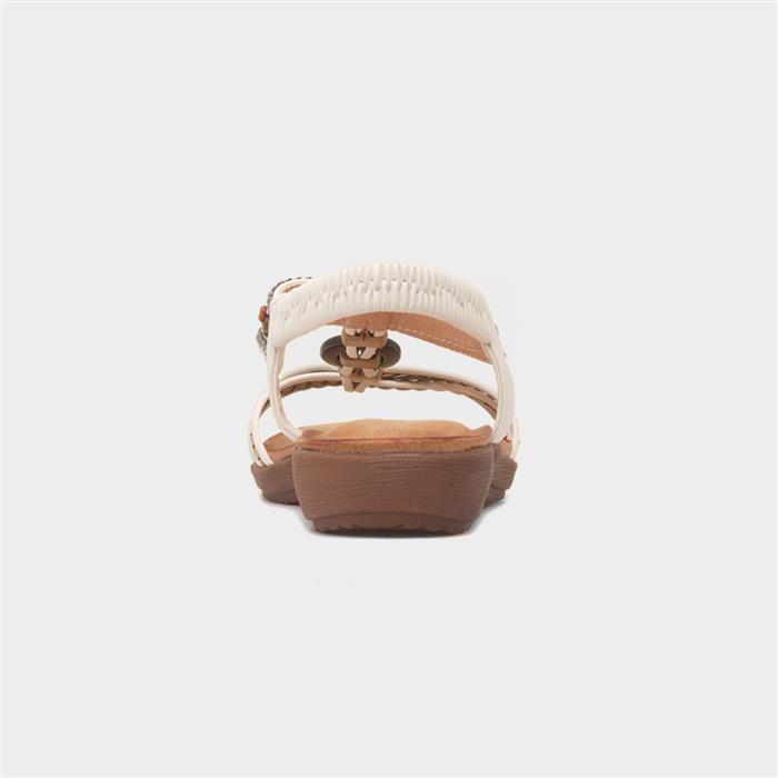 Grenada Womens White T-Bar Sandal