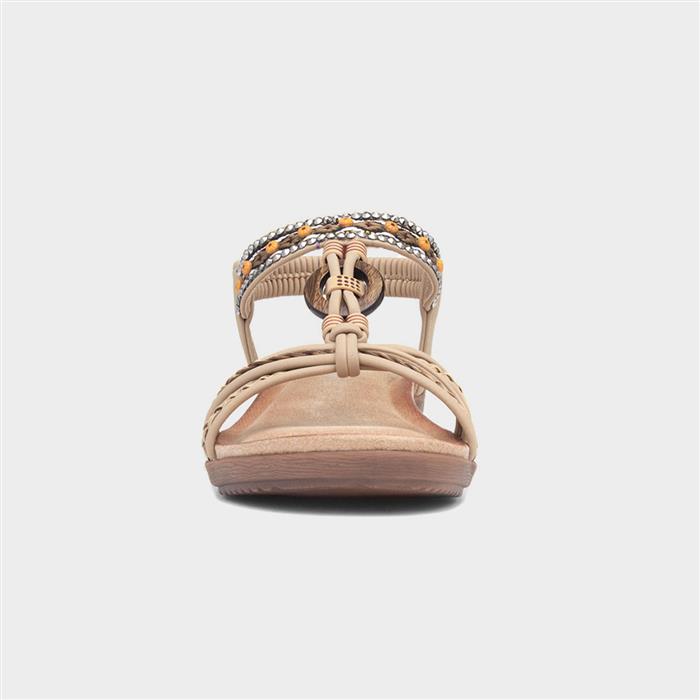 Grenada Womens Beige T-Bar Sandal