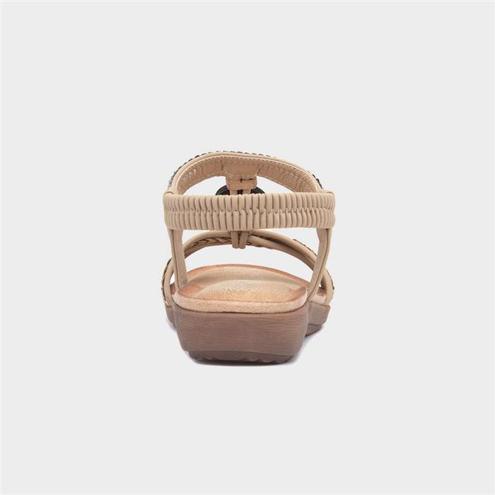 Grenada Womens Beige T-Bar Sandal