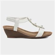 Lilley Womens White Floral Wedge Sandal (Click For Details)