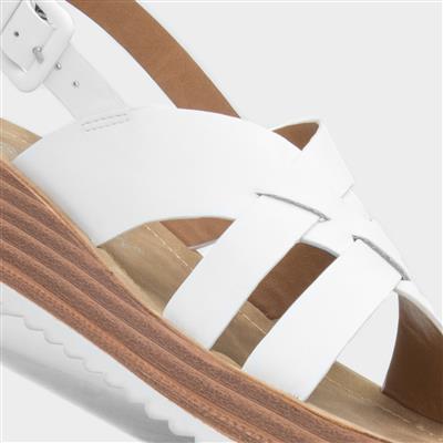 Cuba Womens White Strappy Sandal