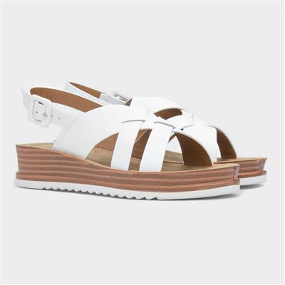 Cuba Womens White Strappy Sandal