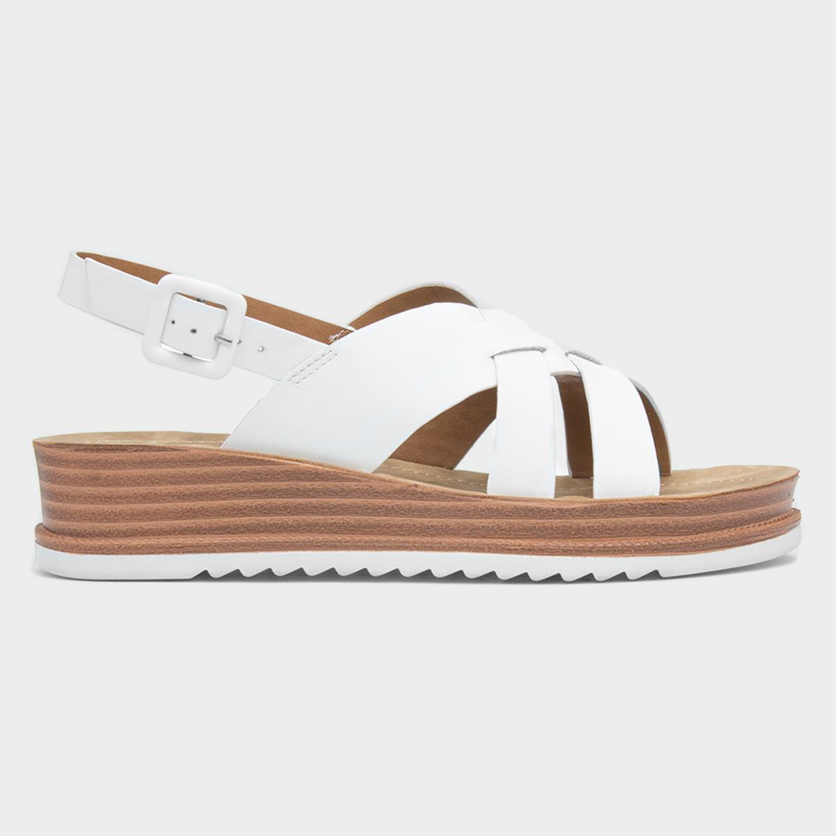 Cuba Womens White Strappy Sandal
