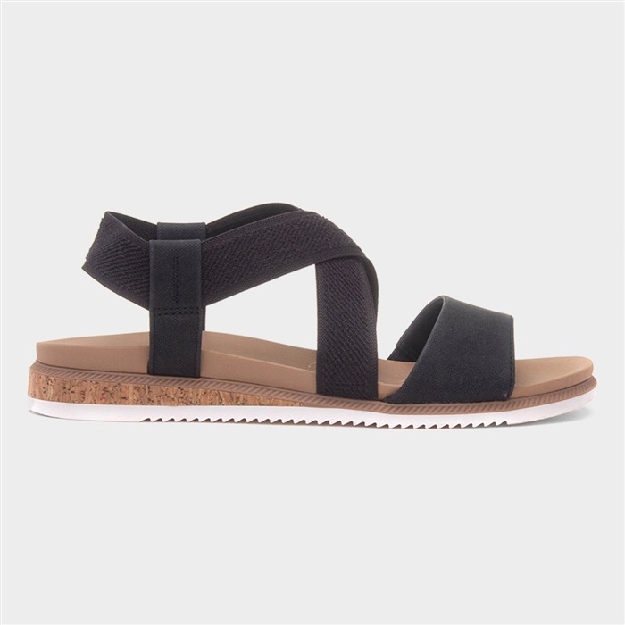 Bobs Desert Kiss Low Womens Black Sandal