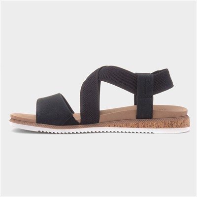 Bobs Desert Kiss Low Womens Black Sandal