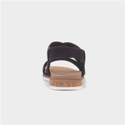 Bobs Desert Kiss Low Womens Black Sandal