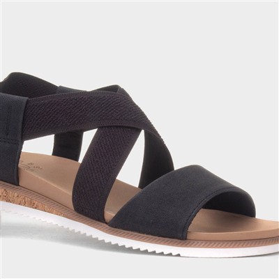 Bobs Desert Kiss Low Womens Black Sandal